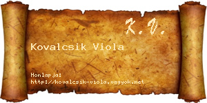 Kovalcsik Viola névjegykártya